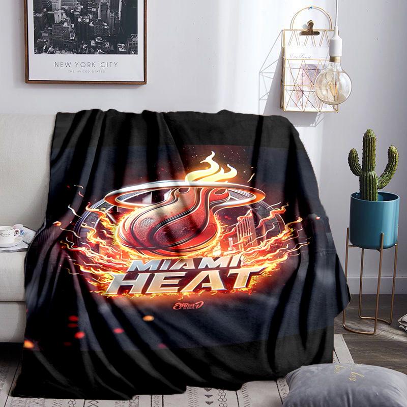 Heat Miami Team Spirit Blanket Lightweight Flannel Bedding Blanket Perfect for Travel, Camping, Living Rooms, Offices, Sofas, Fan Christmas gift