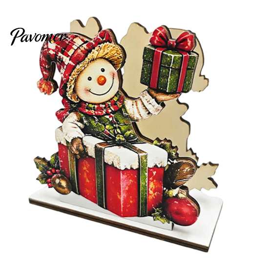 Decorative Winter Kitchen Accessories Snowman Napkin Holder for Dining Table, Wood Vertical Farmhouse Style Dispenser, Christmas Tissue Storage