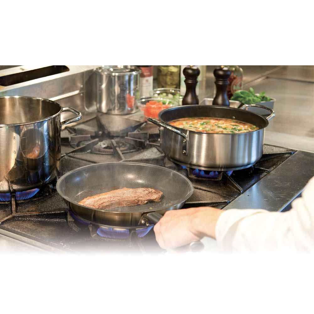 Endo Shoji Commercial Murano Induction Teflon Select Frying Pan, 28cm, Induction Compatible, 18-8 Stainless Steel with Teflon Coating (AHLV703)