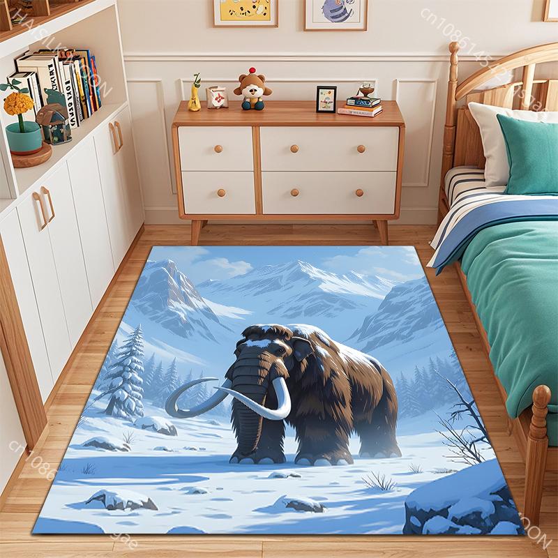 Multi-Size Mammoth Pattern Carpet for Living Room Bedroom Sofa Home Decor Non-slip Floor Mat Large Size Luxury Gift