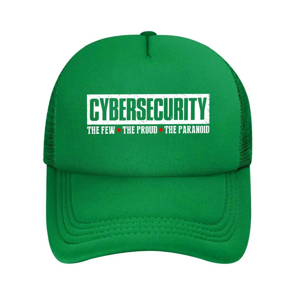 Cybersecurity Tech - Themed, Bold - Text Paranoia Art Design Mesh Baseball Cap