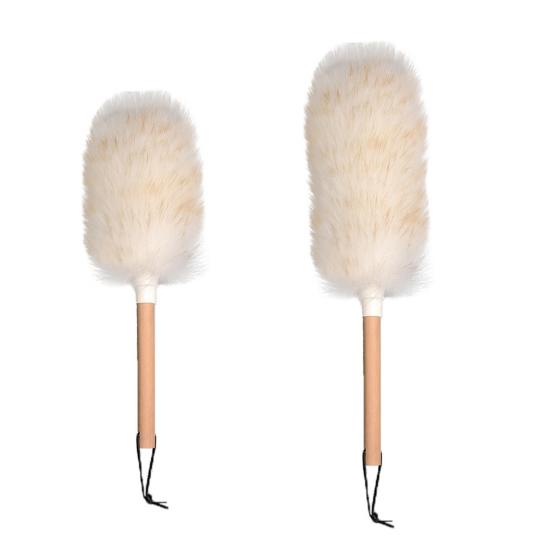 Federwedel aus Lammwolle mit Holzgriff, Seil zum Aufhängen, waschbar, wiederverwendbar, kleiner Handwedel zum Reinigen von Wandpflanzen, Schreibtischen