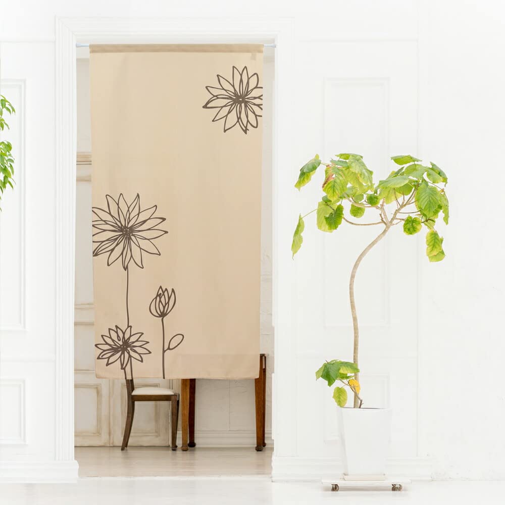 

Noren Kobo Noren Стильный цветочный Ширина 72см x Длина Выбор: Цветок линии или 86101 Занавеска, Узор, Натуральный, Полу-индивидуальный, 160см, Бежевый,