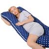 Cuscino per allattamento e gravidanza tipo U per dormire sul fianco - stelle blu navy