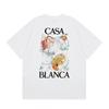 Casablanca Streetwear T-Shirt Men Women Loose Fit Short Sleeve Casual Tee High Street Style