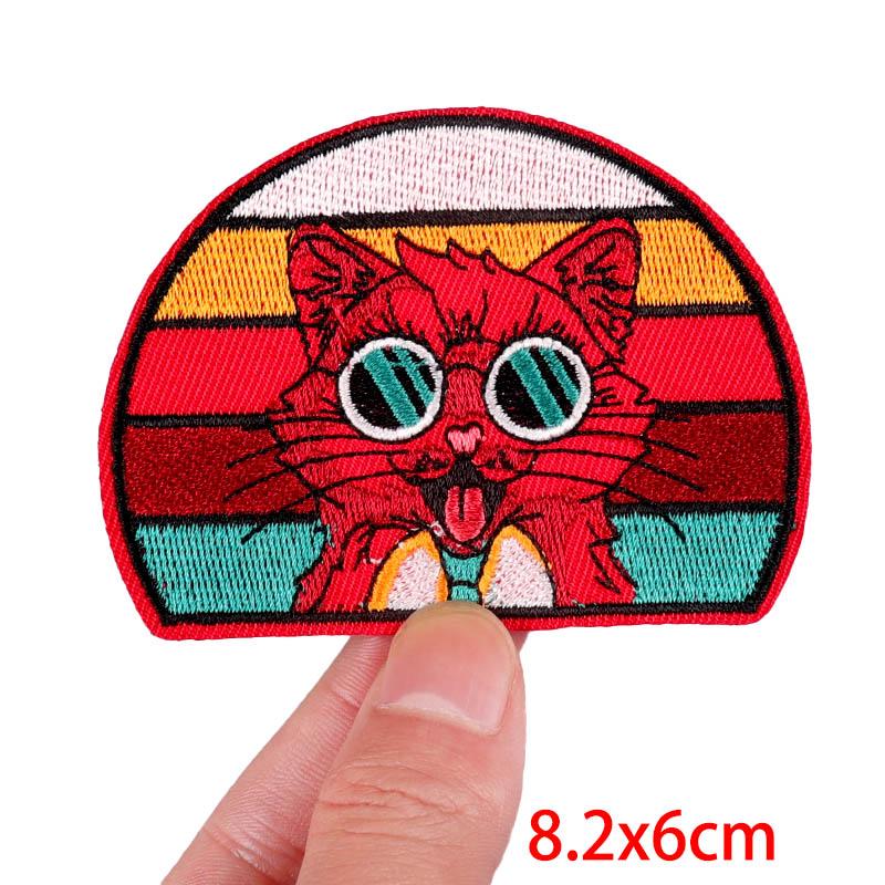 Horror Animal Butterfly Embroidered Patches Bear Cat Shark Patch Iron On Patches For Clothing Thermoadhesive Patches For Clothes