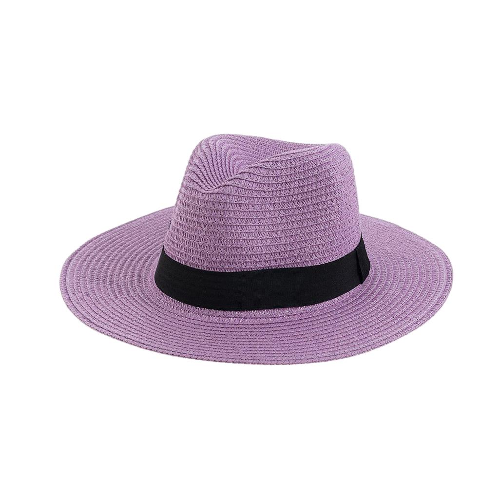 Cappello di Paglia Estivo Parasole per Uomo e Donna alla Moda Protezione Solare Paglia Panama Versatile da Esterno Spiaggia Cappello Jazz