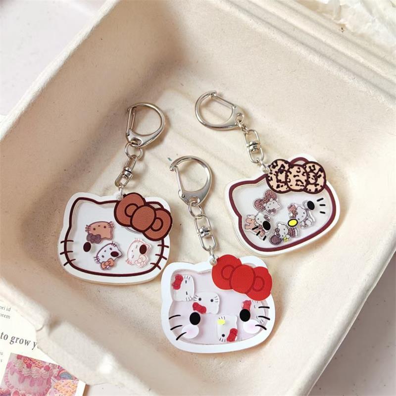Cartoon Cute Hello Kitty Shaking It Keychain Pendant Girly Sweet Bag Hanging Ornaments Couple Backpack Acrylic Accessories Gifts