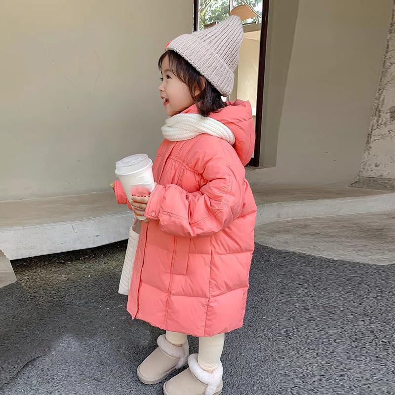 Parka Snowsuit Kids Winter Warm Down Jacket for Girls Coat Fashion Long Hooded Children Outerwear Toddler Girl Clothes