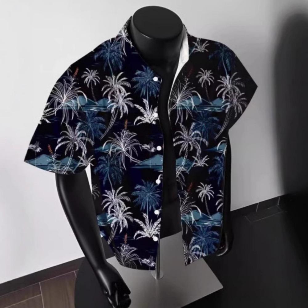 Herren Sommer Hawaii Hafen Stil Kurzarmhemd Mode Lässig 3D Druck Locker Strandurlaub Herren Kurzarmhemd