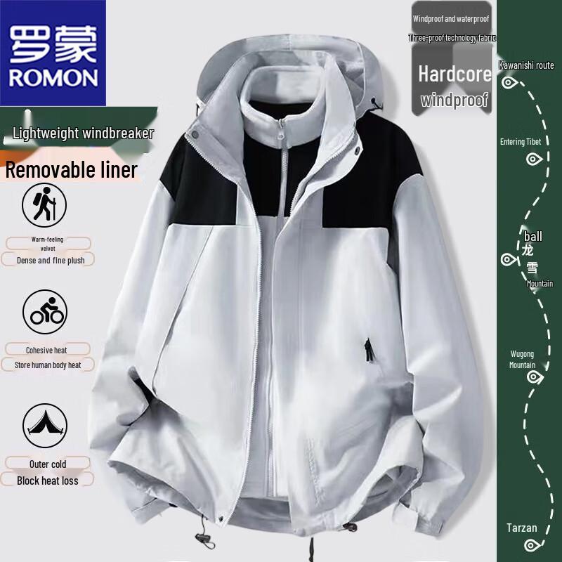 ROMON Men's 3-in-1 Outdoor Jacket Windbreaker