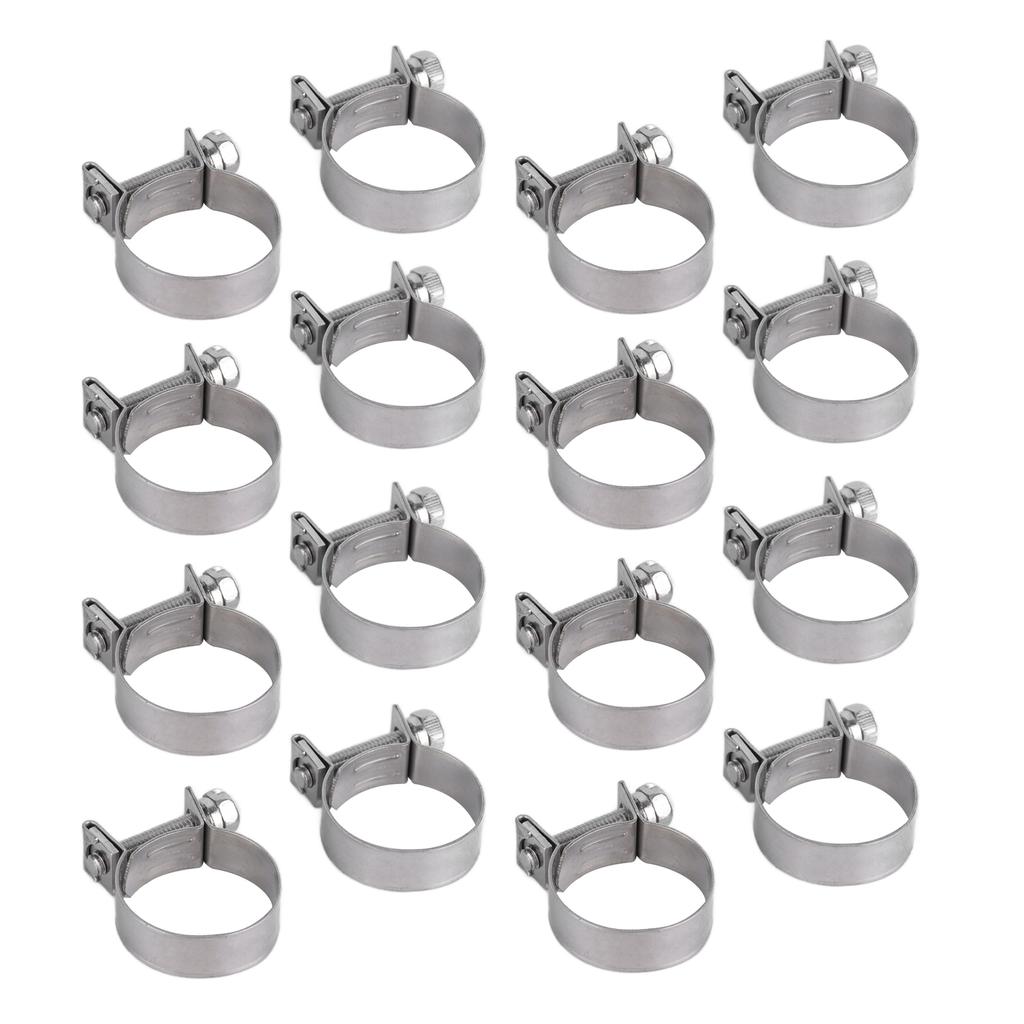 20PCS Hose Clamp Mini Stainless Steel Screw Hose Clip for Motor Vehicle Petrochemical Pharmaceutical