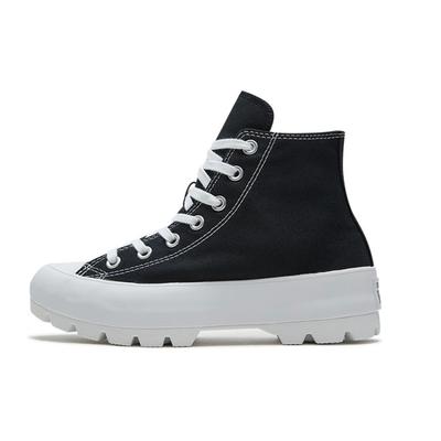 Dişli Chuck Taylor All Star Trendli Çok Yönlü Platform Yüksek Topuklu Espadril Kadın Siyah & Beyaz