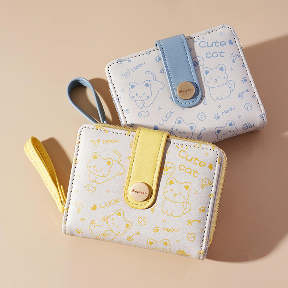 Convenient Wallet 6 Colors Candy Colored Wallet Girls' Wallet Pu Leather For Student WomenGirl