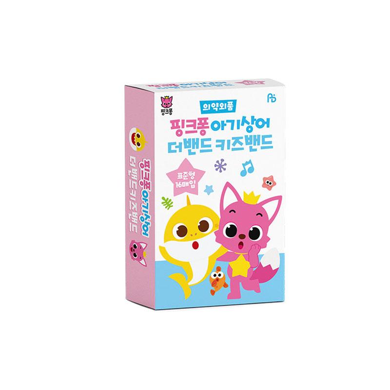 [Pinkfong] KOREA Kids Band Aid пластырь 1 коробка (16р) Персонажи мультфильма «Акулёнок-бинт» Standard 1 Box