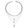 Square Rhinestone Pendant, Personalized Multi-layer Necklace, Light Luxury and High-end Sense, Full Diamond Chain Necklace, Necklace Jewelry for Women