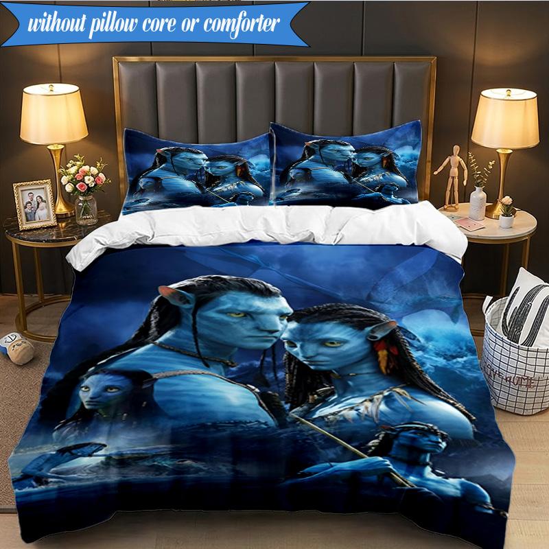 3-teiliges Ava-tar Abenteuer Bettwäsche-Set, Enthält 1 Stück Bettbezug und 2 Stück Kissenbezüge. Perfekt für Schlafzimmer, Wohnheim, Weihnachtsgeschenk für Fans