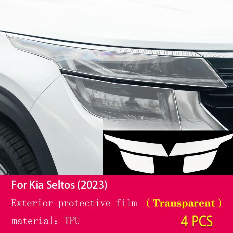 For Kia Seltos  Car Exterior Film TPU PPF Headlamps Protective film Anti scratch Repair membrane Smoked headlight sticker