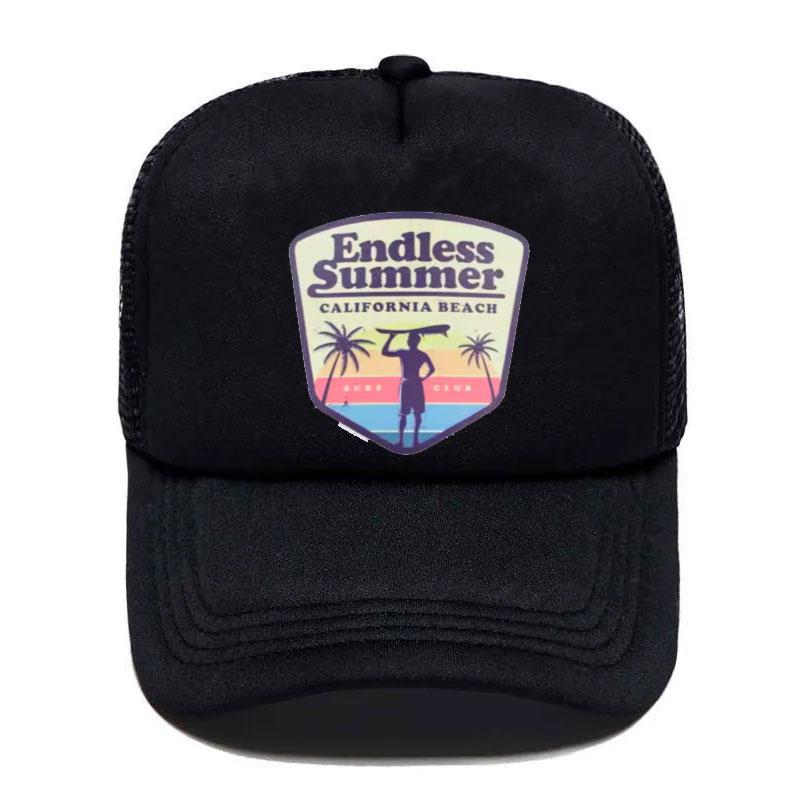 

Cool Summer Surfing Trucker Cap Hat Beach Seaside Surfer Caps Sandbeach Holiday Mesh Cap HipHop Hat for Unisex Women Youth Adult Size