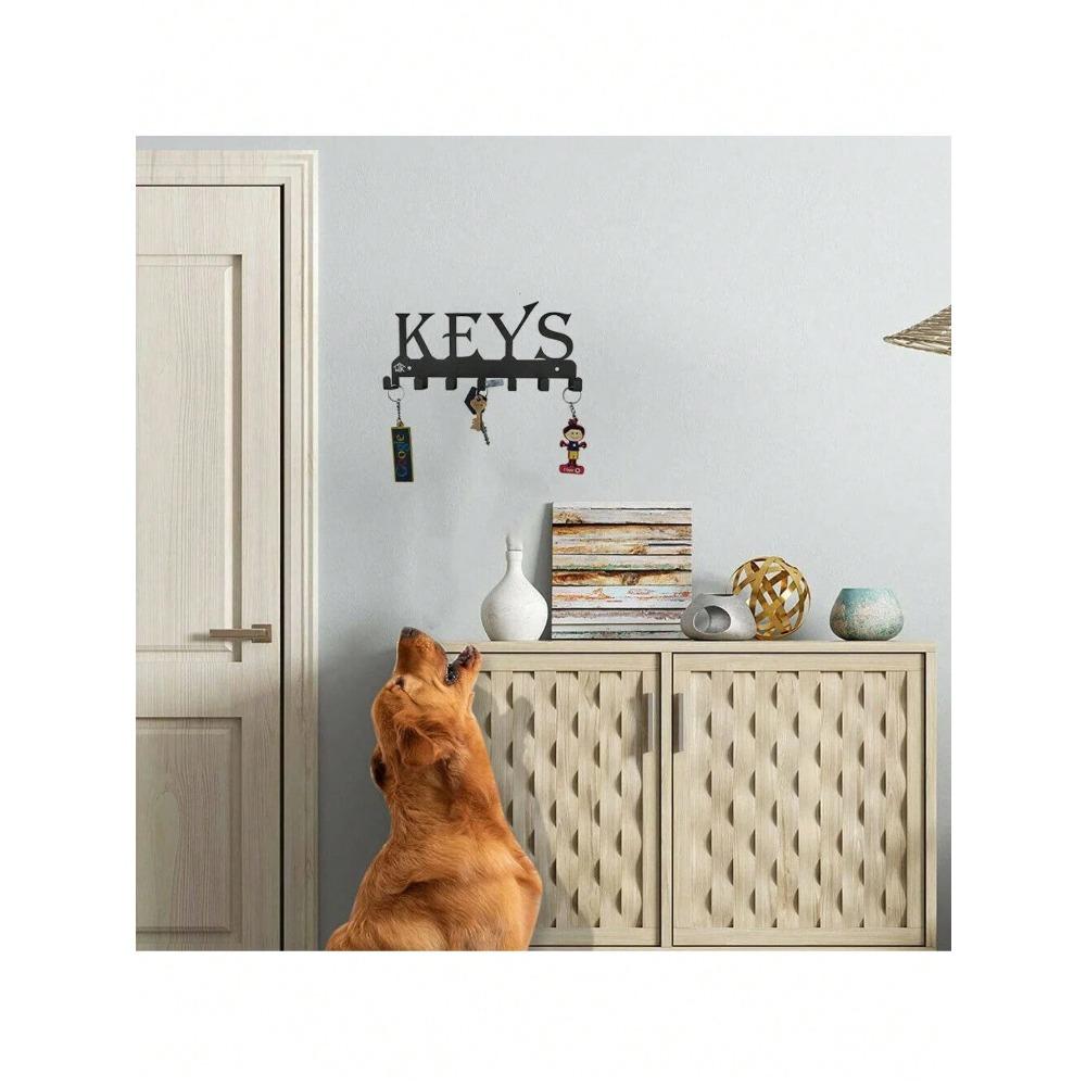 Metal Wall Mounted Key Holder 25x11x2.5 cm Hallway Entry Organizer Hook Rack for Keys Towels Hats Bags