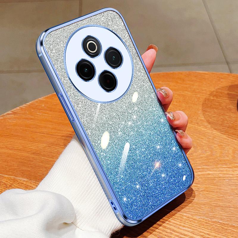 KEYSION Luxury Plating Glitter Phone Case for IQOO Z10 5G Transparent Soft TPU Shockproof Back Cover for IQOO Z10