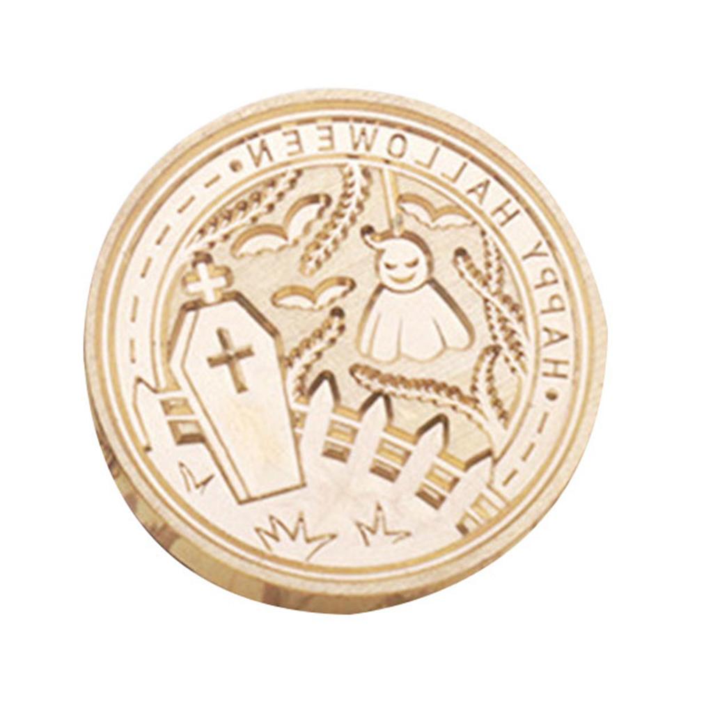 Wax Seal Stamp Head Halloween Sealing Wax Stamp 25mm Brass-Fire Paint Seal Head for Card Wedding Party Invitation-Decor