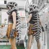 Dinosaur Skeleton Headgear Adult Children's Costume Props Dinosaur Cosplay Helmet Plush Masks Toys Dinosaur Park Accessory