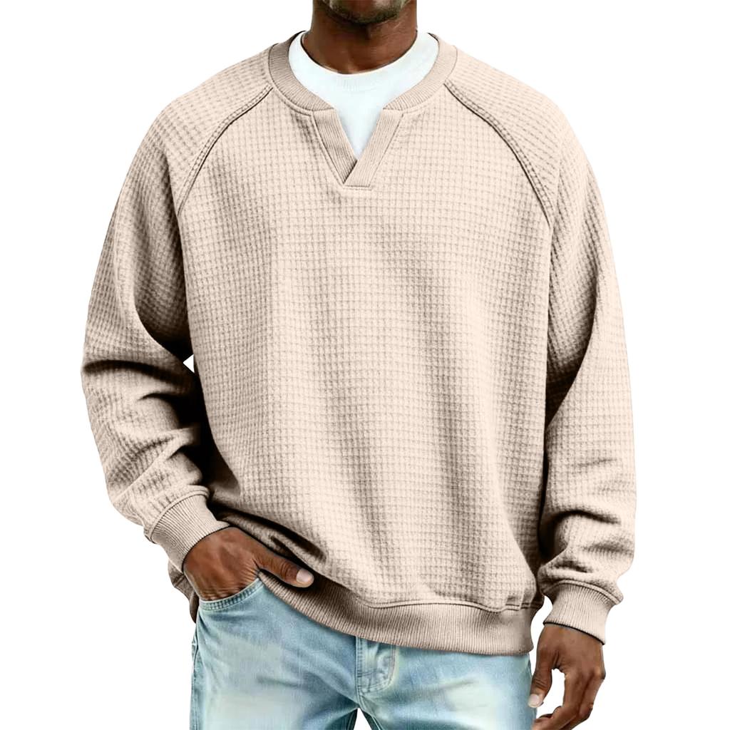 Pull Tricot Décontracté à Col pour Homme - Manches Longues pour Tenue Quotidienne