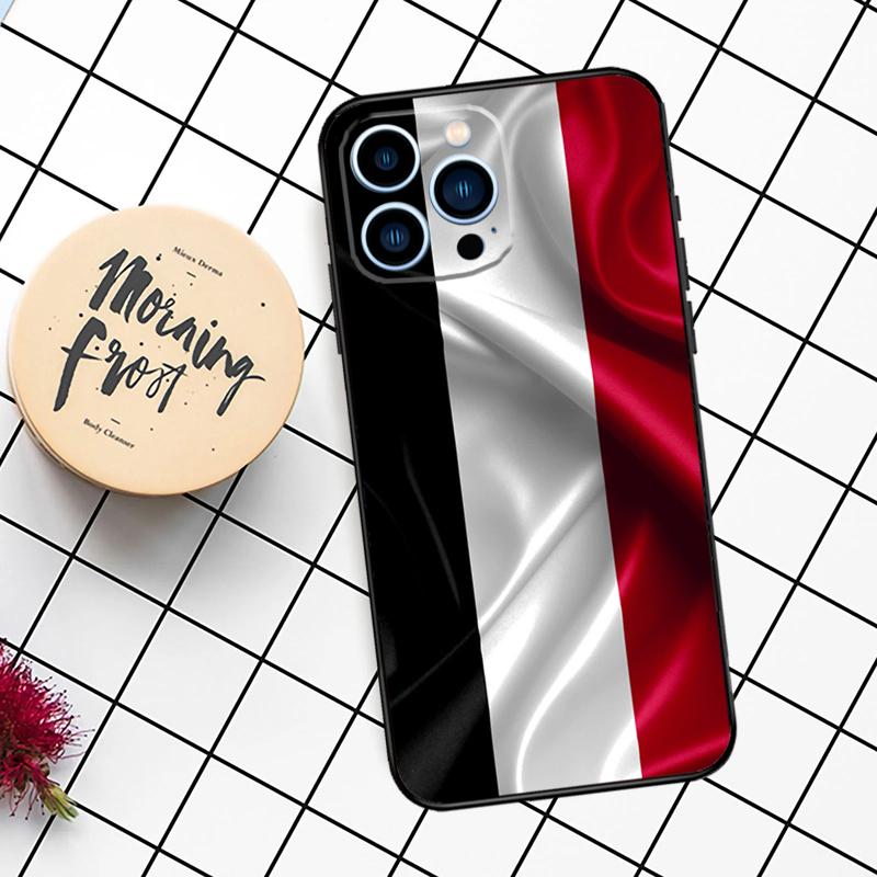 Jemen Flagge Wappen Hülle Für iPhone 16 15 14 11 12 13 Pro Max Mini X XR XS Max 7 8 16 15 Plus Hülle Funda