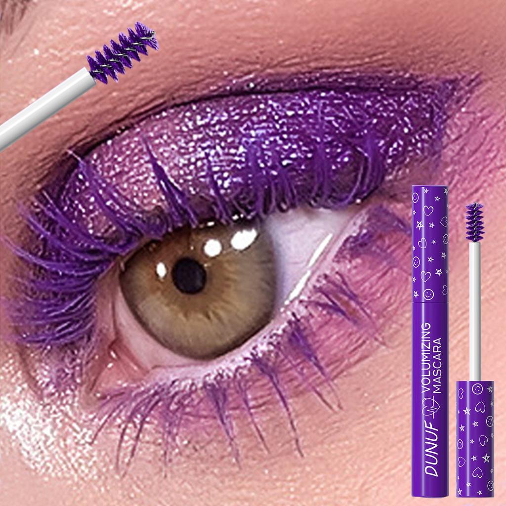 Violette Volumen-Mascara, wasserfest, Schwarz für geschwungene Wimpern, für jeden Hauttyp, wischfest, feiner Pinsel für einfaches Auftragen