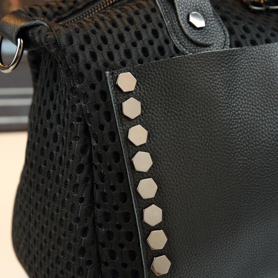 Women'S Handbag Large Capacity Mesh Rivet One Shoulder Crossbody Pillow Bag