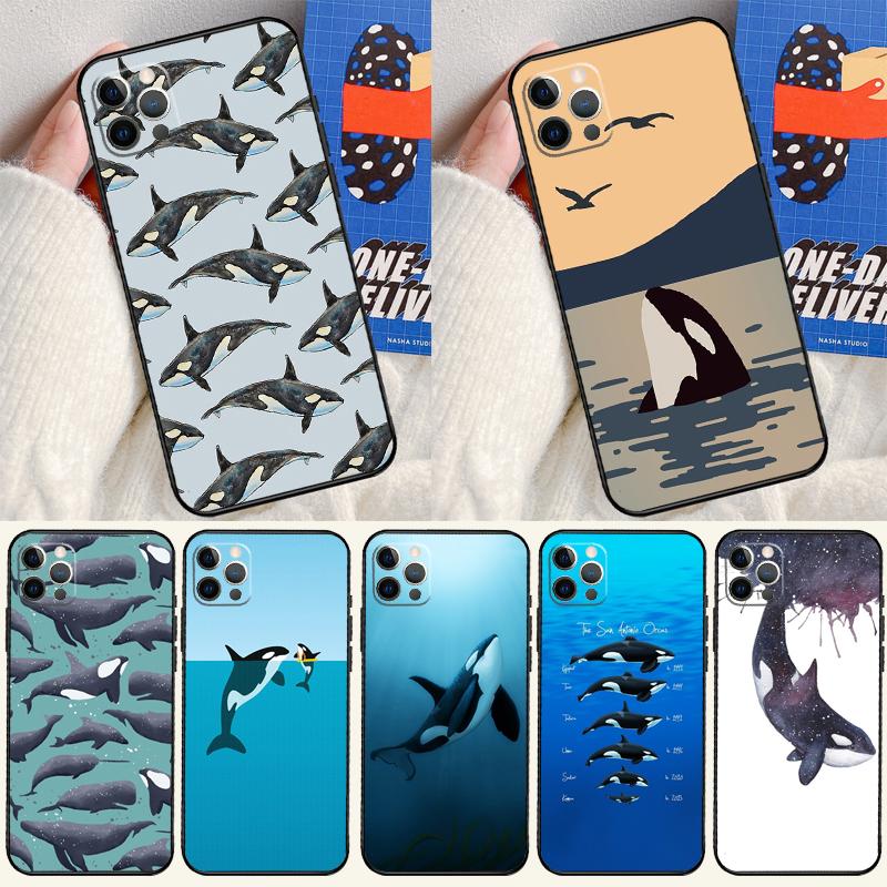 Orcas Killer Whales Case For iPhone 12 11 13 Pro Max Mini 7 8 Plus X XR XS Max SE 2020 Camera Protection Shell
