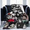 Choso Blanket Coral Fleece Plush Kaisens Anime Warm Throw Blanket for Airplane Travel Bedroom Quilt