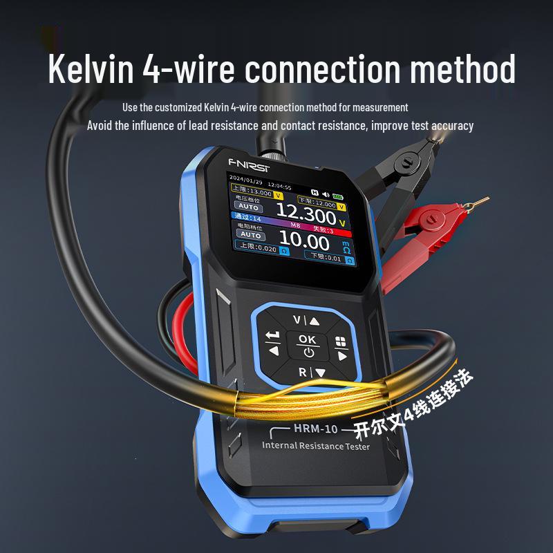 FNIRSI High-Precision Lithium Battery Voltage & Resistance Meter for 18650 Batteries