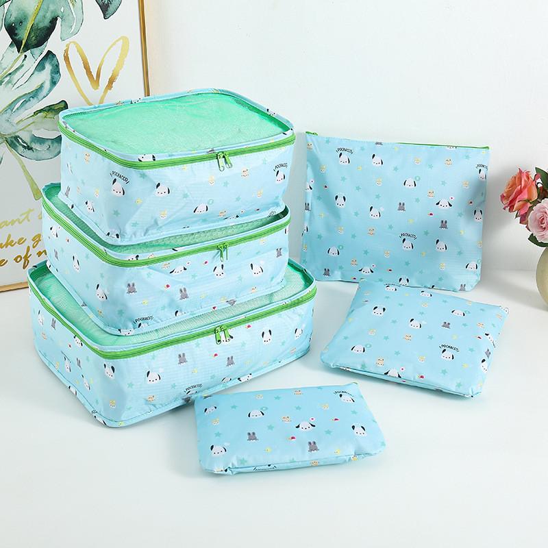 Kuromi Travel Cartoon Bag Set With Waterproof Oxford Fabric For Storage Clothing