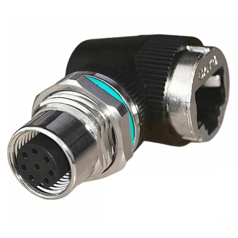 Industrial Ethernet Adapter 12mm 8Pin/4Pin to RJ45 Connectors Adapter Cat6 High Speed 10Gbps IP68 Waterproof Design