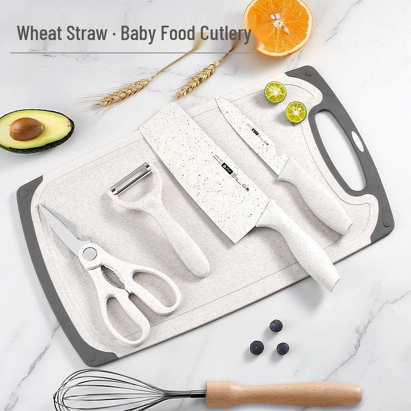 2-in-1 Küchenmesser & Schneidebrett Set für die Zubereitung von Babynahrung – Mehrere Stile erhältlich