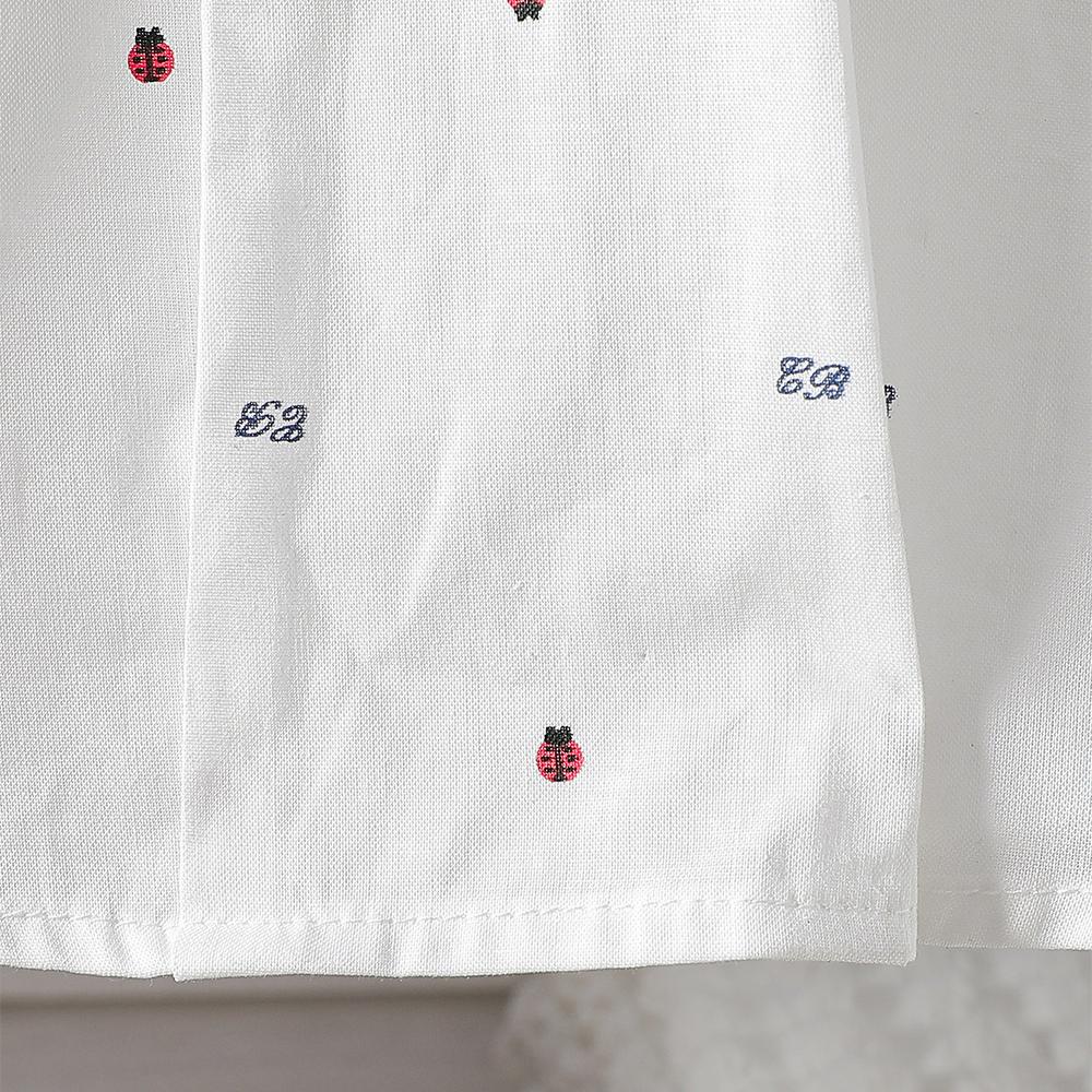 Girls White Shirt 100% Cotton Long Sleeve Top Peter Pan Collar Blouse with Bow Decor Casual School Shirt for Kids 2-8 Years