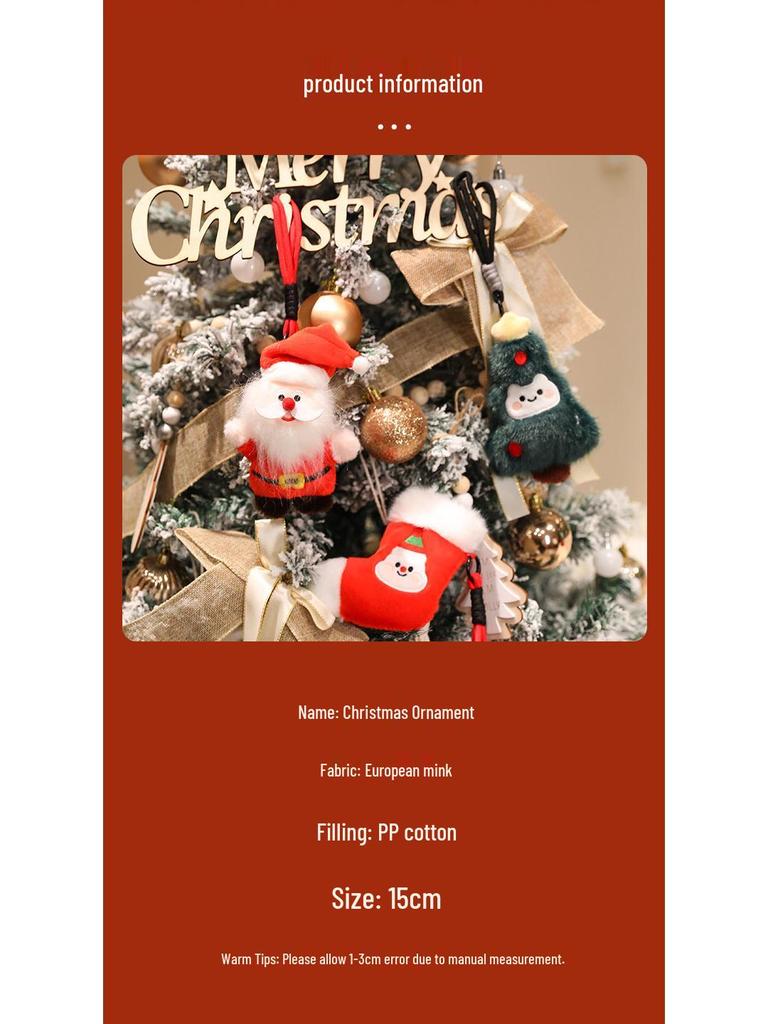 Cross-border Santa Claus Christmas Tree Plush Toy Pendant - Small Size Rag Doll