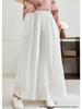 Linen Wide-Leg Pants - Spring 2026: Comfortable, Elastic Waist, Retro Artistic Style, Solid Color, Casual.