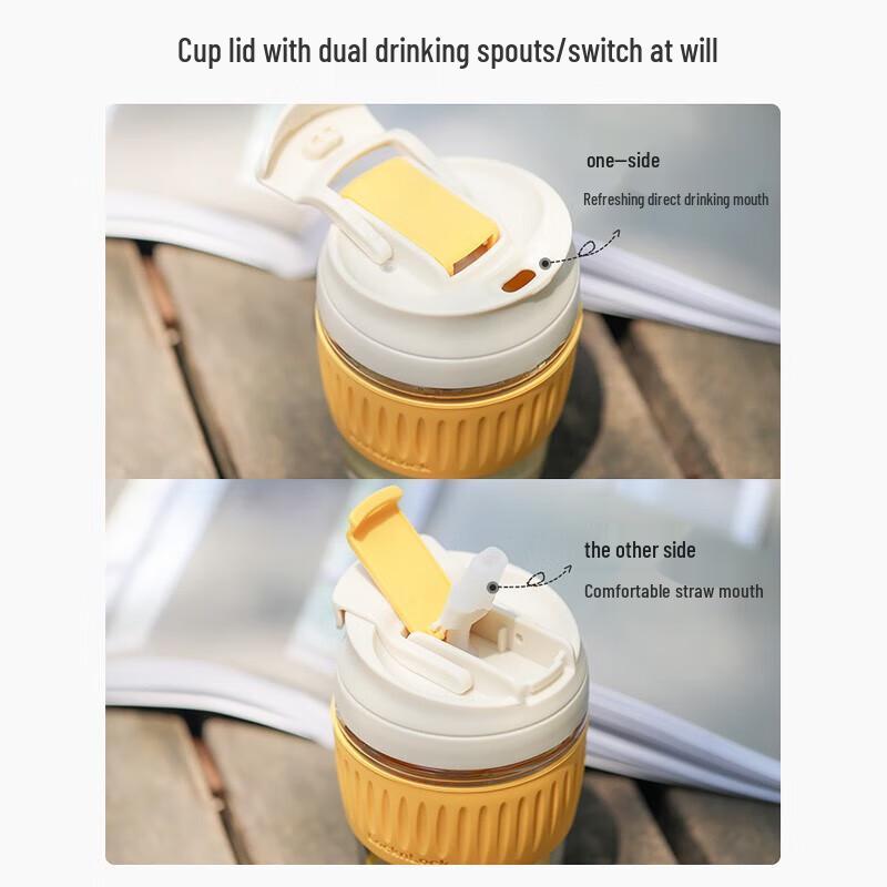 LOCK&LOCK Dual-Drink Glass Tumbler with Straw