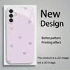 Purple heart-shaped tempered glass phone case suitable for Samsung Galaxy S26 S25 S24 S23 S22 S20 FE/Ultra/Plus anti fingerprint