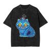 Kpop Demon Hunters Derpy Tiger Printed Short Sleeve Retro Oversize Washed TShirt Men Women Cotton Loose Round Neck TShirt