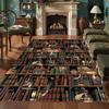 Vintage Book Cat Pattern Carpet Mat Rug Stylish Home Decoration Living Room Bedroom Floor Covering Realistic Visual Illusion