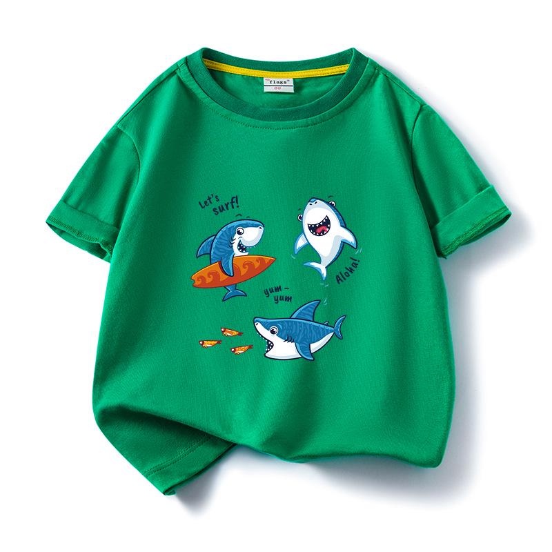 Summer 2026 Boys Breathable Cotton T-Shirt - Short-Sleeve, Lightweight Top for Children 90 cm зелёный
