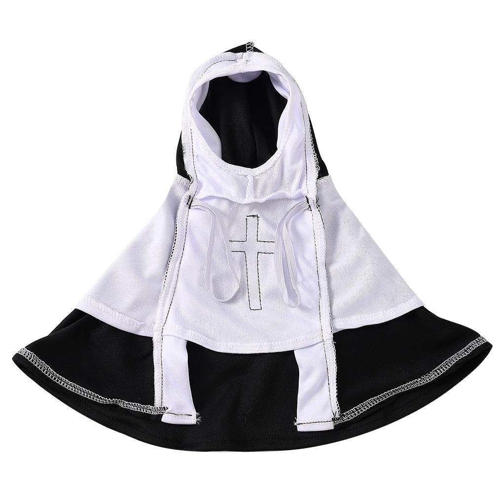 Halloween Cats Nun Costume Jesus Cross Print Kitty Clothes for Small Dogs Funny Cute Dress Up Party Pet Overalls Cat Accessories