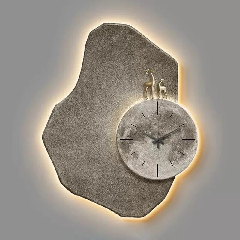 

Large LED Wall Clock Modern Design Silent Murals Wall Geometric Design Wall Clocks Bedrooms Art Murals Hanging Led Elegant 40X60CM LED серый