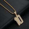 Hip Hop Iced Out Bling Football 10 Pendant Statement Male Gold Color Stainless Steel Sports Necklace for Women Men Jewelry