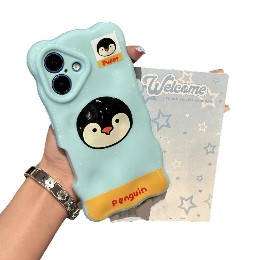Cute Animal Avatar for iPhone16/17 Mobile Phone Case 15pro Wave Cloud 13 Bubbles 12 Women 14 Soft