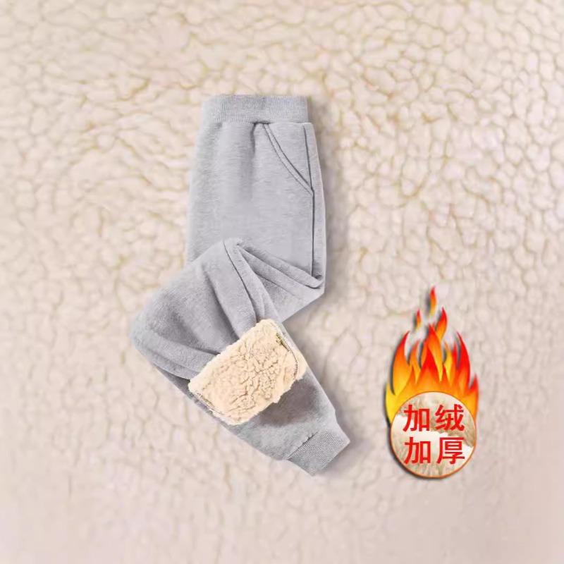 Boys Fleece Lined Sports Pants Winter Casual Trousers